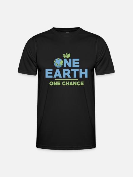 One Earth One Chance Planet Environmental Earth Da - Men's Functional T-Shirt - black