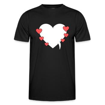 Speech bubble with hearts - Men's Functional T-Shirt - black - Front - AI Model Male 178 dark (178cm)