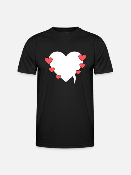 Speech bubble with hearts - Men's Functional T-Shirt - black