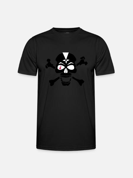 skull skull bone ermine eye - Men's Functional T-Shirt - black