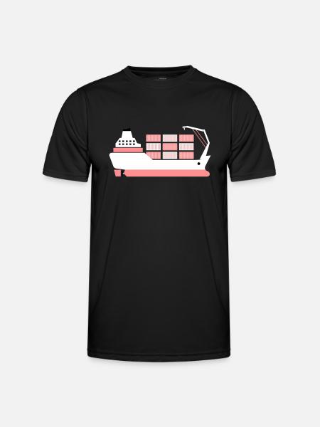 container ship pink - Men's Functional T-Shirt - black