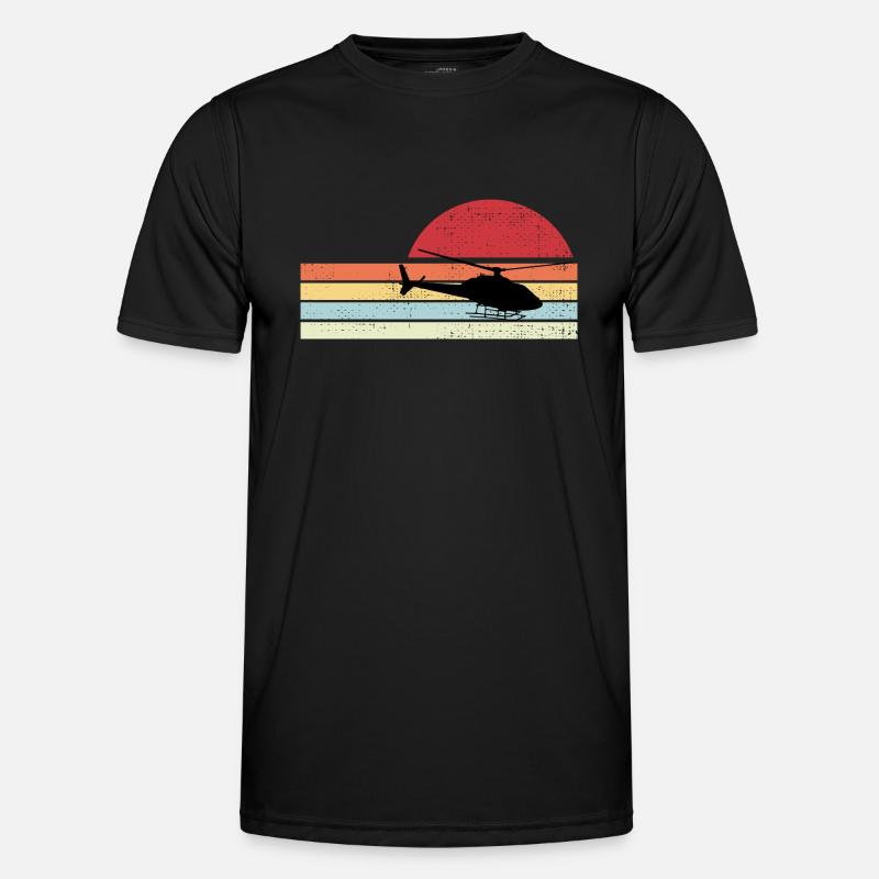 Helicopter Helicopter Gift Retro - Men's Functional T-Shirt - black