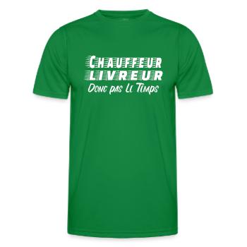 chauffeur livreur donc pas le temps - T-shirt sport Homme - vert - Devant - AI Model Male 178 dark (178cm)