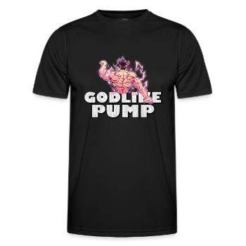 Godlike Pump | Anime Gym Motif for Fans - Men's Functional T-Shirt - black - Front - AI Model Male 178 dark (178cm)