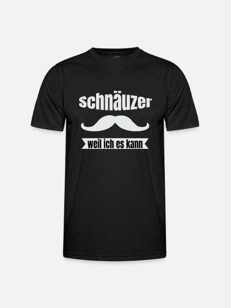 Schnäuzer Bart T-Shirt weil ich es kann - Männer Funktions-T-Shirt - Schwarz