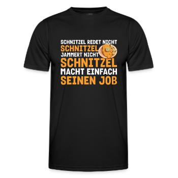 Schnitzel redet nicht Schnitzel jammert nicht - Männer Funktions-T-Shirt - Schwarz - Vorne - AI Model Male 178 dark (178cm)