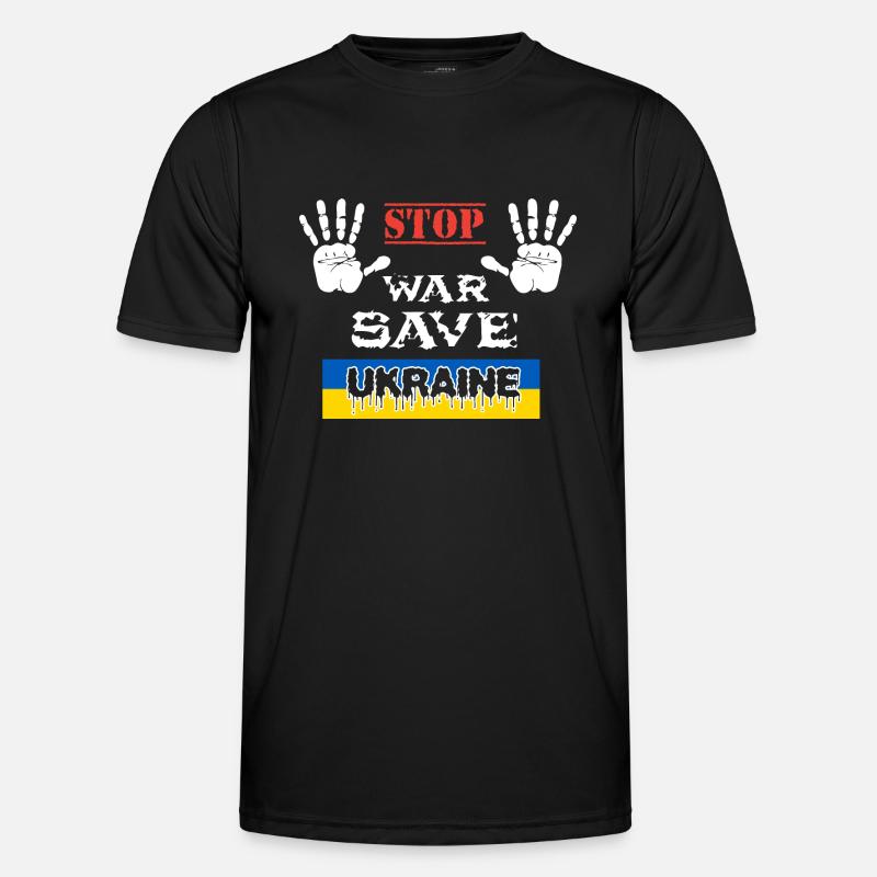STOP WAR SAVE UKRAINE - Männer Funktions-T-Shirt - Schwarz
