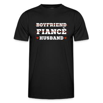 Boyfriend fiancé husband - Boyfriend Funny Gift - Men's Functional T-Shirt - black - Front - AI Model Male 178 dark (178cm)