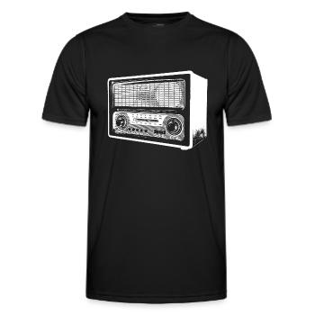 Retro Radio - Männer Funktions-T-Shirt - Schwarz - Vorne - AI Model Male 178 dark (178cm)