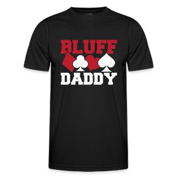 Bluff Daddy Poker Texas Hold'em Father Playing Car - Männer Funktions-T-Shirt - Schwarz - Vorne - AI Model Male 178 dark (178cm)