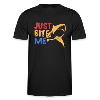 Beiß mich einfach - Männer Funktions-T-Shirt - Schwarz - Vorne - AI Model Male 178 dark (178cm)