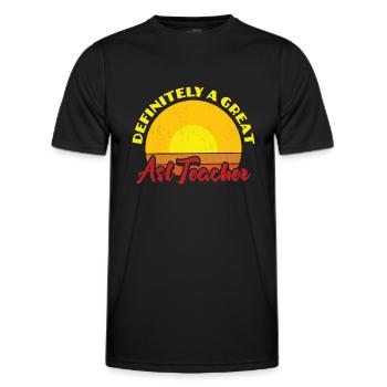 Definitely A Great ASL Teacher Hearing Aid - Männer Funktions-T-Shirt - Schwarz - Vorne - AI Model Male 178 dark (178cm)