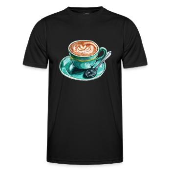 Latte Macchiato - Männer Funktions-T-Shirt - Schwarz - Vorne - AI Model Male 178 dark (178cm)