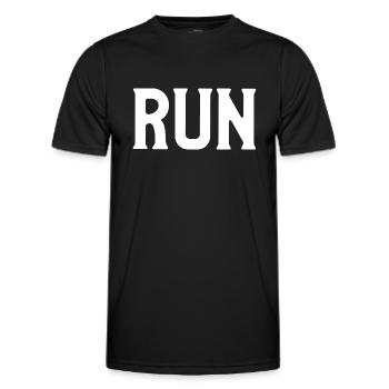 run - Männer Funktions-T-Shirt - Schwarz - Vorne - AI Model Male 178 dark (178cm)