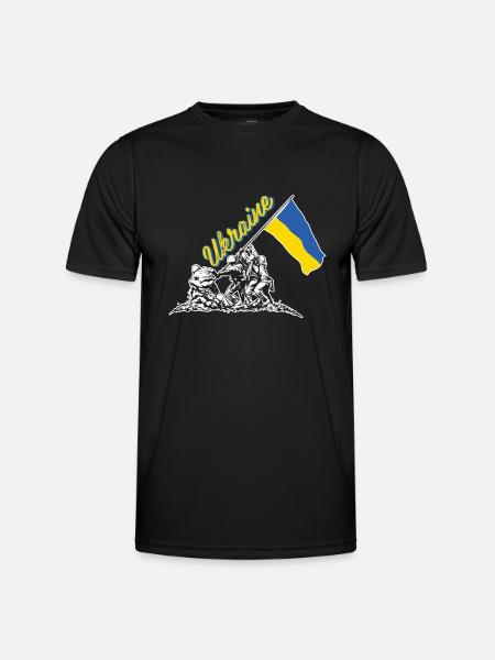 ukraine flag raising - Men's Functional T-Shirt - black
