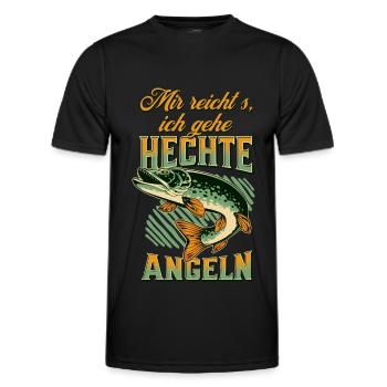 Hecht Angler - Mir reichts ich gehe Hechte angeln - Männer Funktions-T-Shirt - Schwarz - Vorne - AI Model Male 178 dark (178cm)
