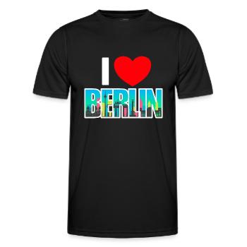 I love berlin - Männer Funktions-T-Shirt - Schwarz - Vorne - AI Model Male 178 dark (178cm)