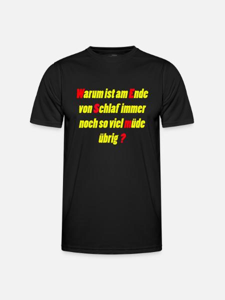 Müde - Männer Funktions-T-Shirt - Schwarz