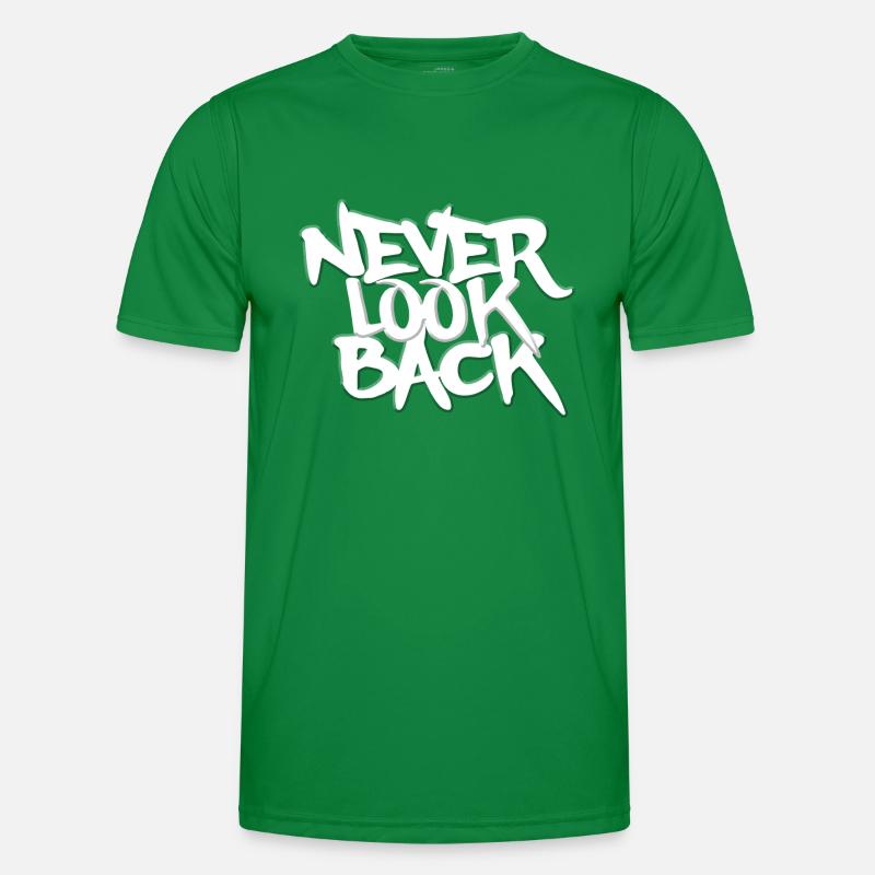 NEVER LOOK BACK GRAFFITI Männer Funktions-T-Shirt