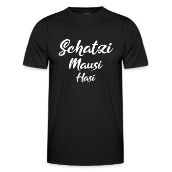 Schatzi Mausi Hasi white - Männer Funktions-T-Shirt - Schwarz - Vorne - AI Model Male 178 dark (178cm)