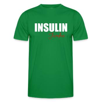 Insulin junkie fun quote - Men's Functional T-Shirt - kelly green - Front - AI Model Male 178 dark (178cm)