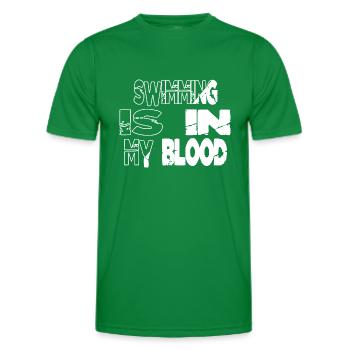 swimming fun birthday present idea - Men's Functional T-Shirt - kelly green - Front - AI Model Male 178 dark (178cm)