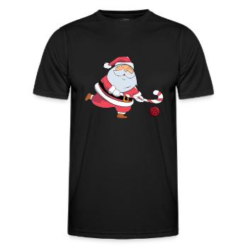 Père Noël Amateur de hockey sur gazon Spor de Noël - T-shirt sport Homme - noir - Devant - AI Model Male 178 dark (178cm)