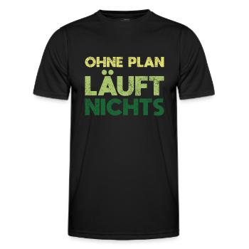 Ohne Plan Läuft Nichts - Männer Funktions-T-Shirt - Schwarz - Vorne - AI Model Male 178 dark (178cm)