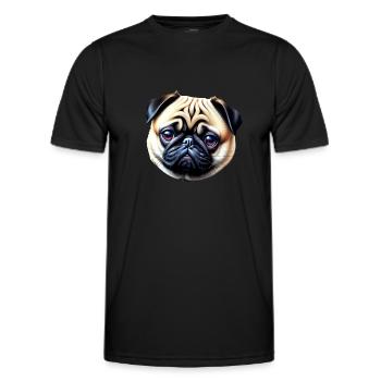 French Bulldog dog - Men's Functional T-Shirt - black - Front - AI Model Male 178 dark (178cm)