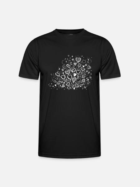 Heart Heartthrob Bouquet - Men's Functional T-Shirt - black