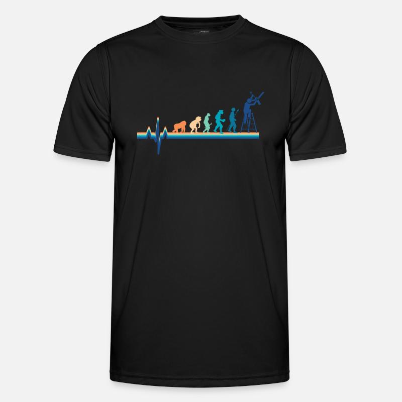 Elektriker Heartbeat Evolution - Männer Funktions-T-Shirt - Schwarz