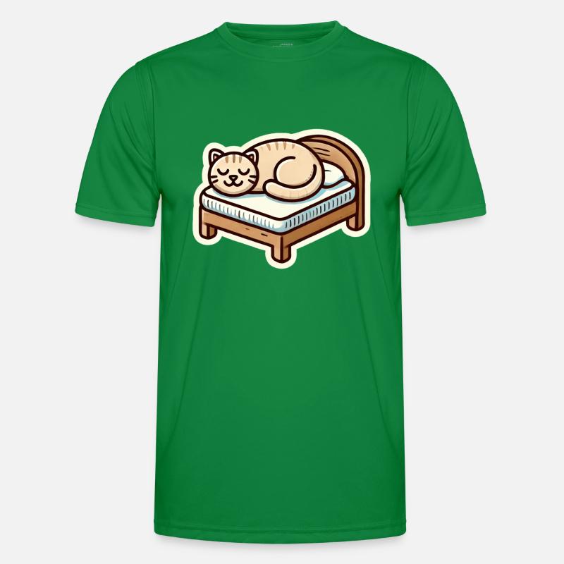 Chat mignon dormant sur le lit T-shirt sport Homme
