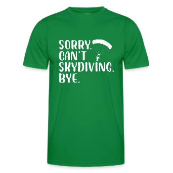 Sorry Can't Skydiving Bye Freefall Parachute - Men's Functional T-Shirt - kelly green - Front - AI Model Male 178 dark (178cm)