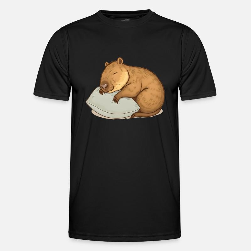 Süßes schlafendes Capybara Männer Funktions-T-Shirt