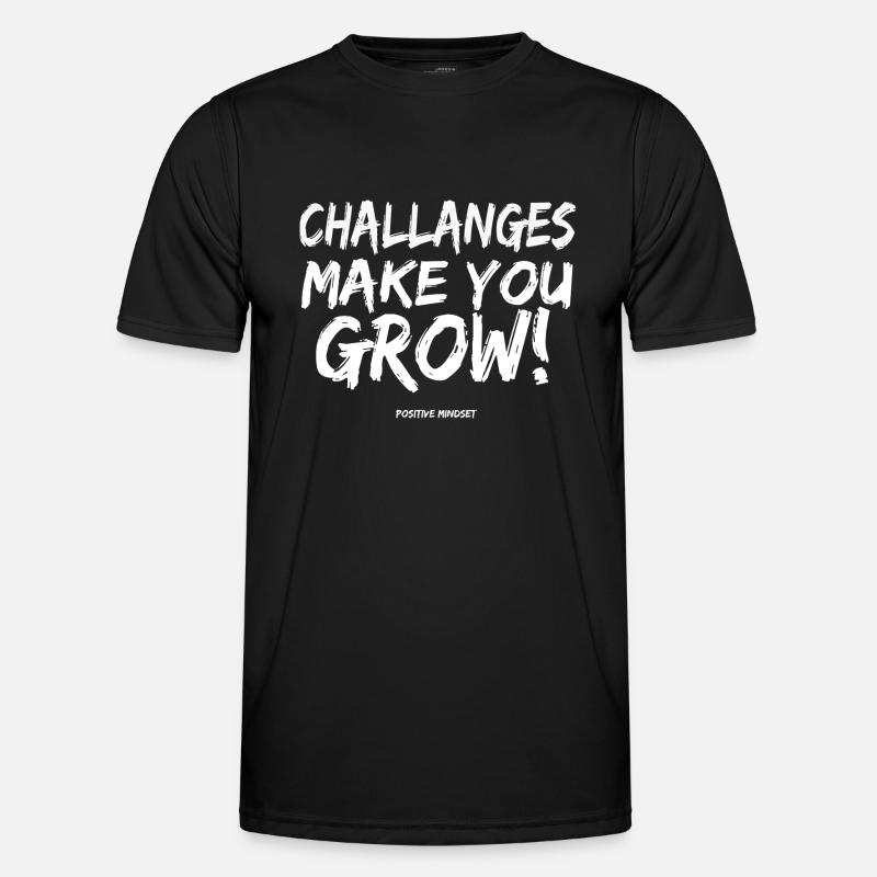 Challanges make you grow! - Men's Functional T-Shirt - black