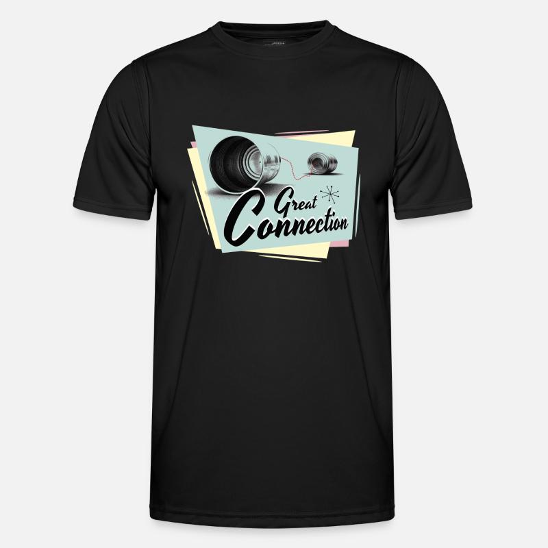 Fifties Great connection phone - Men's Functional T-Shirt - black
