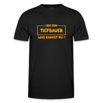 Beruf Tiefbauer - Männer Funktions-T-Shirt - Schwarz - Vorne - AI Model Male 178 dark (178cm)
