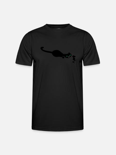 Cat retro uh mouse retro - Men's Functional T-Shirt - black