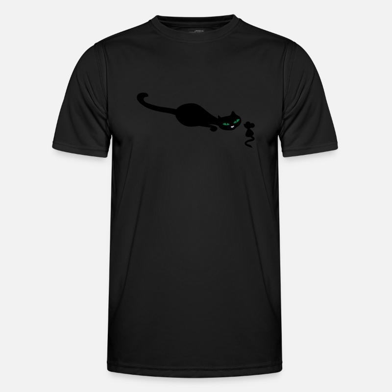 Cat retro uh mouse retro - Men's Functional T-Shirt - black