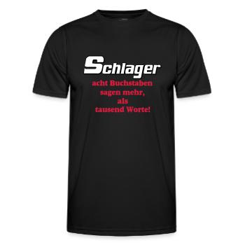 Schlager Party , Schlager Musik , Schlager Worte - Männer Funktions-T-Shirt - Schwarz - Vorne - AI Model Male 178 dark (178cm)