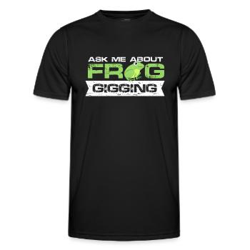 Posez-moi des questions sur les concerts de grenouilles Design pour une blague urbaine - T-shirt sport Homme - noir - Devant - AI Model Male 178 dark (178cm)
