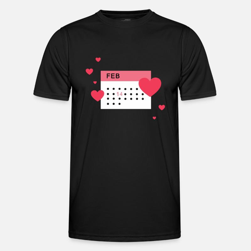 Calendar 14 Multiple Heart - Men's Functional T-Shirt - black