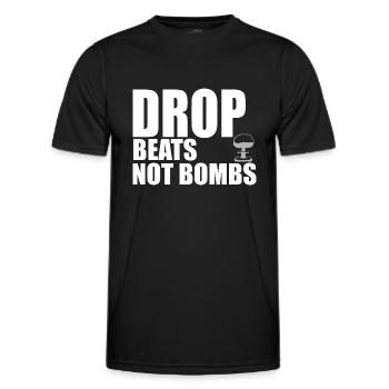 Drop beats quote - T-shirt sport Homme - noir - Devant - AI Model Male 178 dark (178cm)