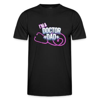 Je suis médecin et papa - T-shirt sport Homme - noir - Devant - AI Model Male 178 dark (178cm)