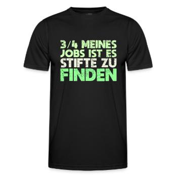 3/4 Meines Jobs Ist Es, Stifte Zu Finden - Männer Funktions-T-Shirt - Schwarz - Vorne - AI Model Male 178 dark (178cm)