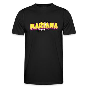 Mariana benutzerdefinierter Name Comic-Stil Pop-Art, - Männer Funktions-T-Shirt - Schwarz - Vorne - AI Model Male 178 dark (178cm)