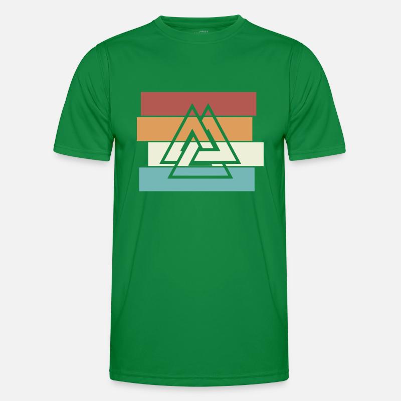 Valknut Wikinger Retro Germanen Symbol Männer Funktions-T-Shirt