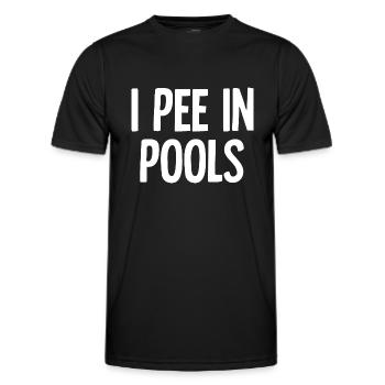 Je fais dans les piscines, blagues drôles, dictons sarcastiques - T-shirt sport Homme - noir - Devant - AI Model Male 178 dark (178cm)