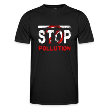 Umweltverschmutzung stoppen - Männer Funktions-T-Shirt - Schwarz - Vorne - AI Model Male 178 dark (178cm)