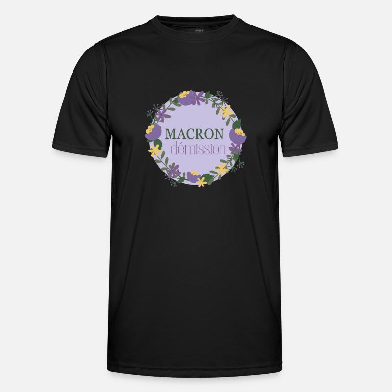 Macron tritt zurück Männer Funktions-T-Shirt